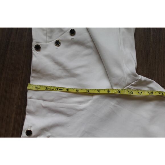 Slim Flare White Sailor Pants with Gold Button Detail Women’s Size 6 - Picture 6 of 7